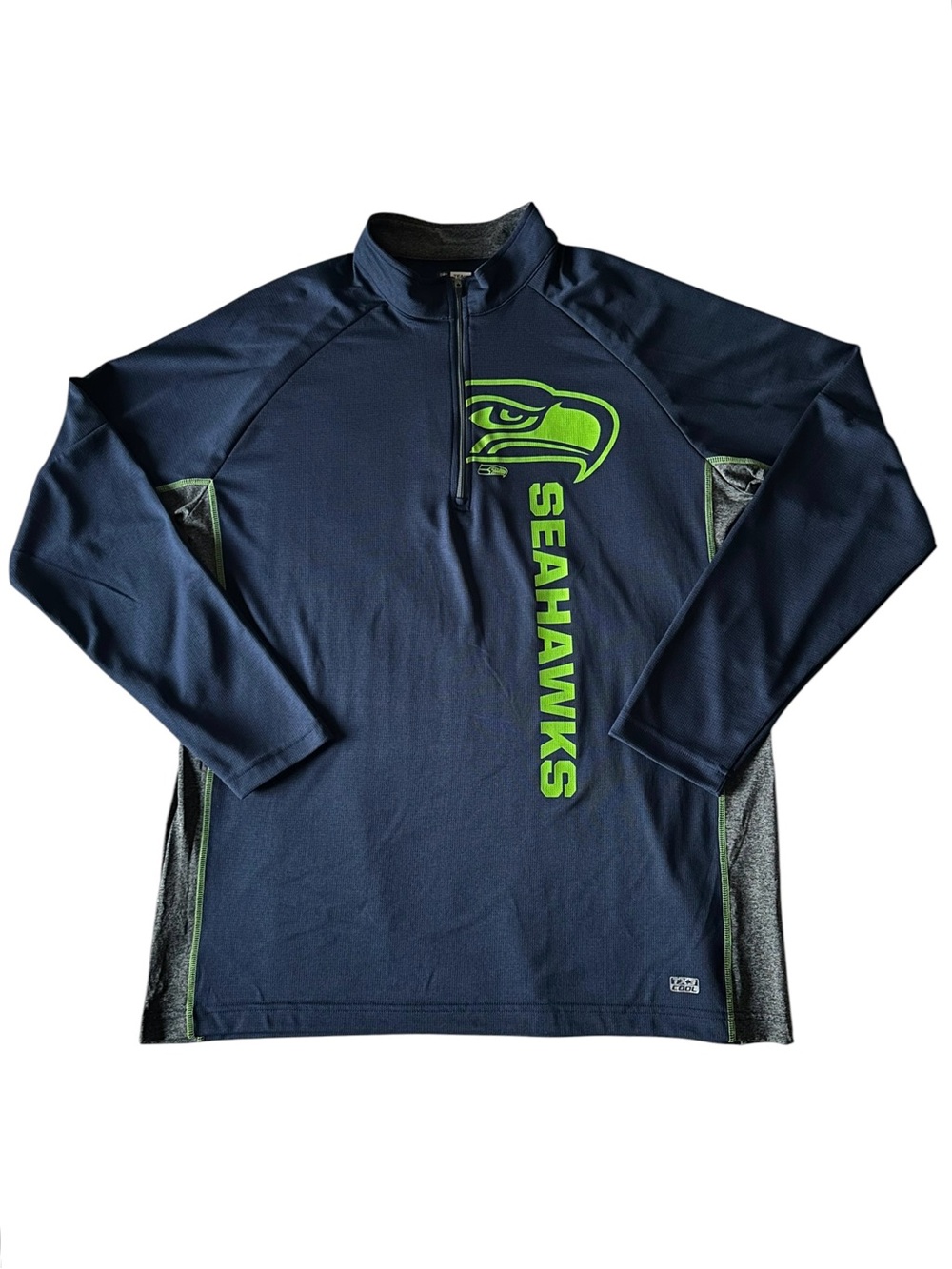 Seattle Seahawks NFL Team Apparel TX3 Cool Quarter Zip Pullover Men’s XL